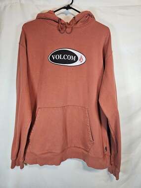 Volcom Mens Watanite Pullover Hoodie Rust Orange XL